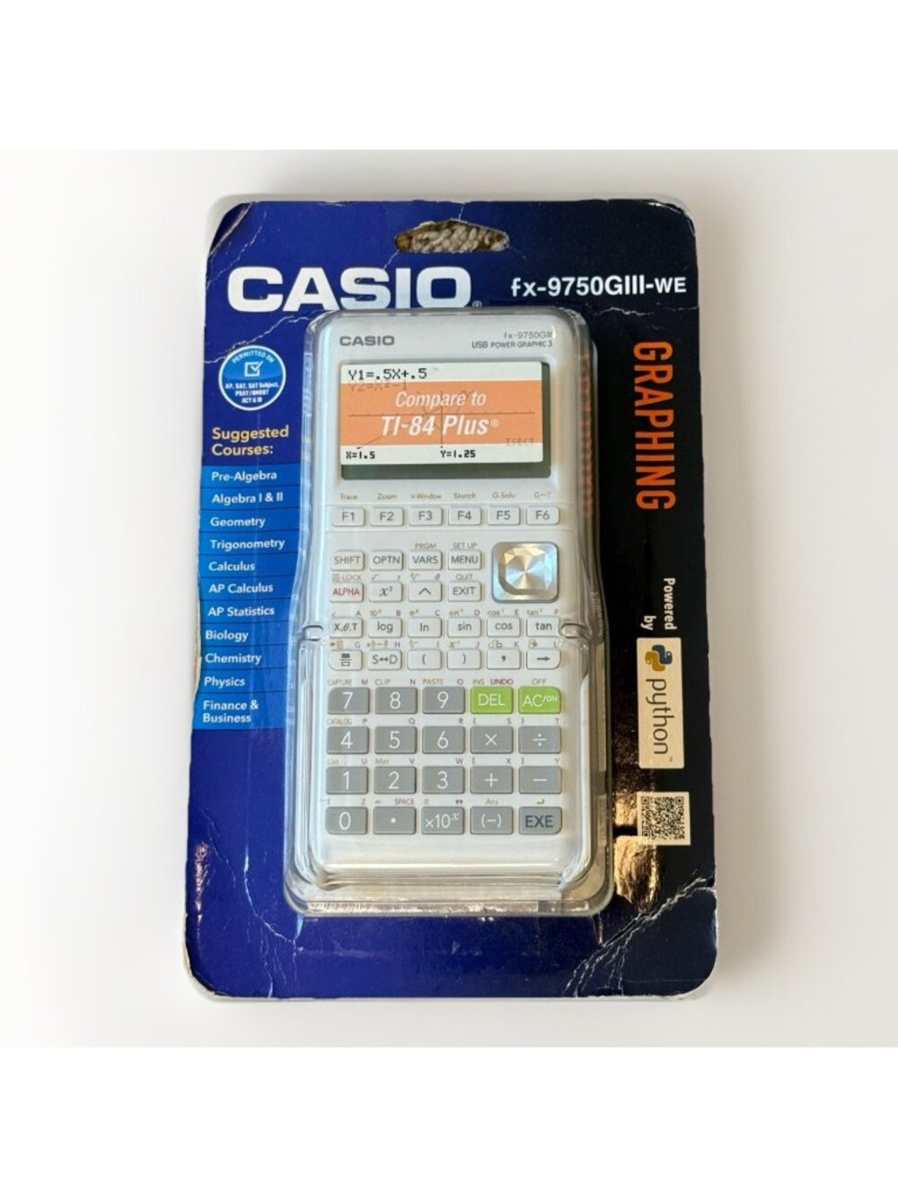 Casio FX-9750GII White Graphing Calculator with Batteries Scientific SEALED NEW!